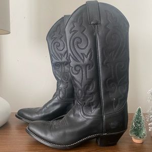 Justin black cowboy boots size 7 Western